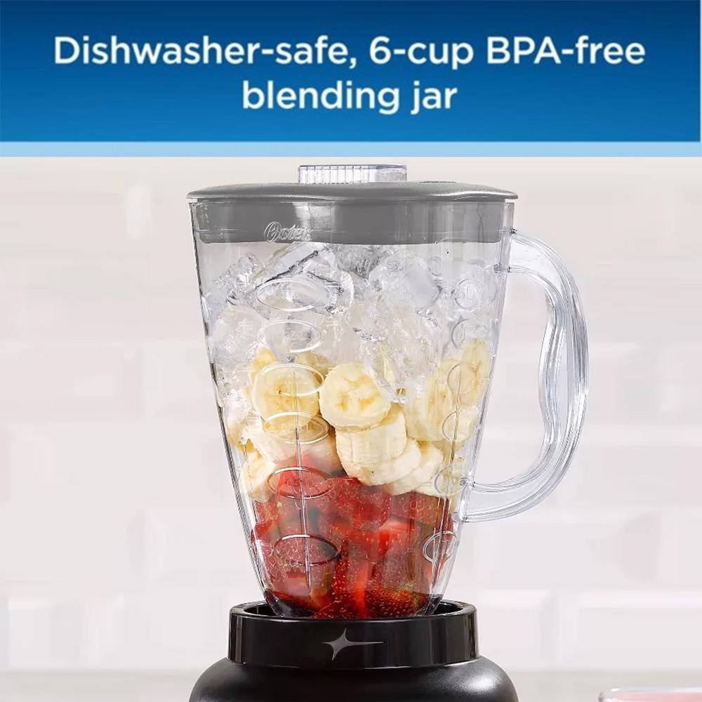 Oster 6 Cup 48 oz. 5 Speed 700-Watts Plastic Jar Easy To Use Blender in Black 985120291M