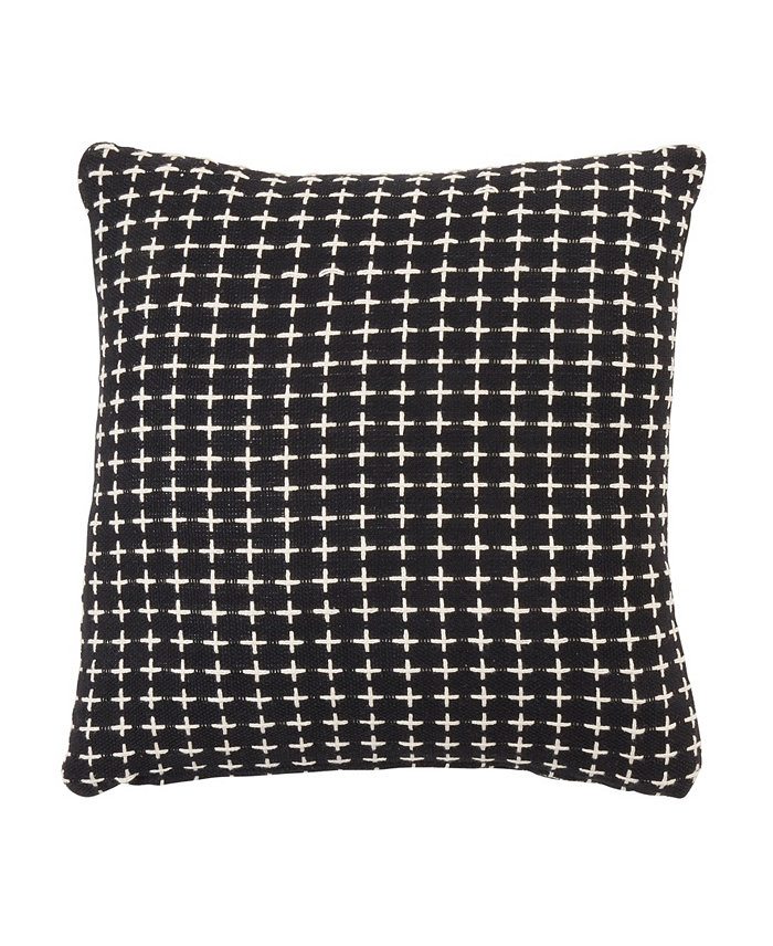 Saro Lifestyle Cross Thread Design Decorative Pillow， 18