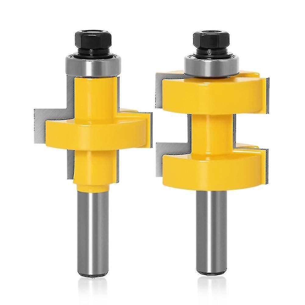 2pc 8mm Shank Milling Cutter Joint Set 42mm Stock Wood Cutting Tool