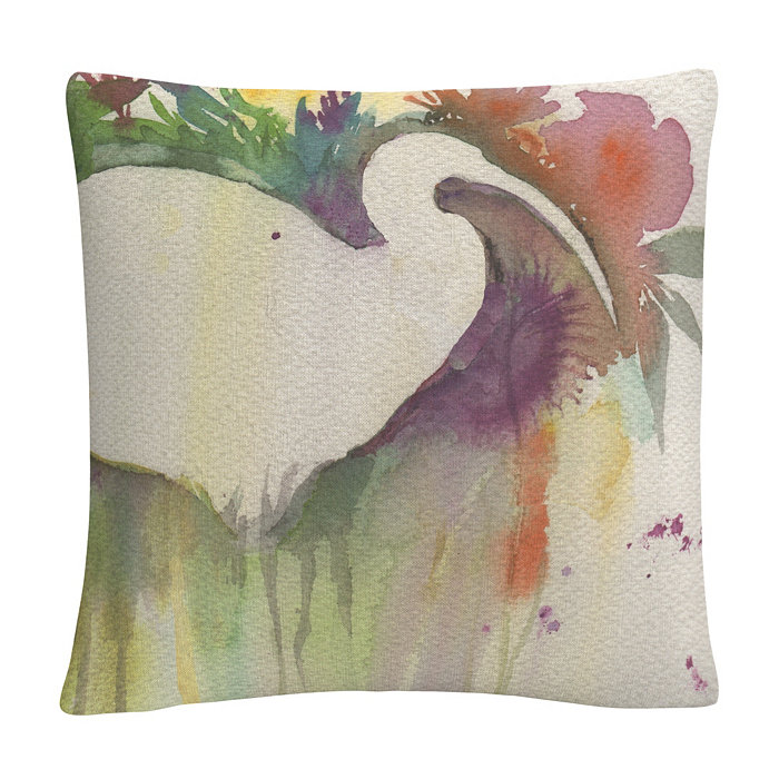 Baldwin Sheila Golden Ibis Dream Abstract Color Decorative Pillow， 16 x 16