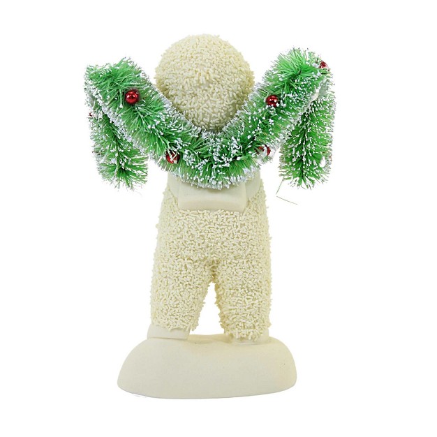 Dept 56 Snowbabies Christmastime Garland One Figurine 4 0 Inches Figurine Decorating 6009963 Porcelain Off white