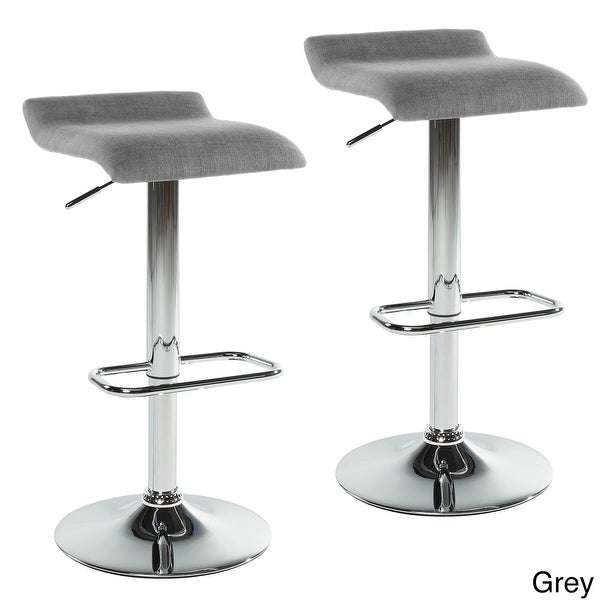 Fabia II Faux-leather or Fabric Adjustable Height Stool (Set of 2)