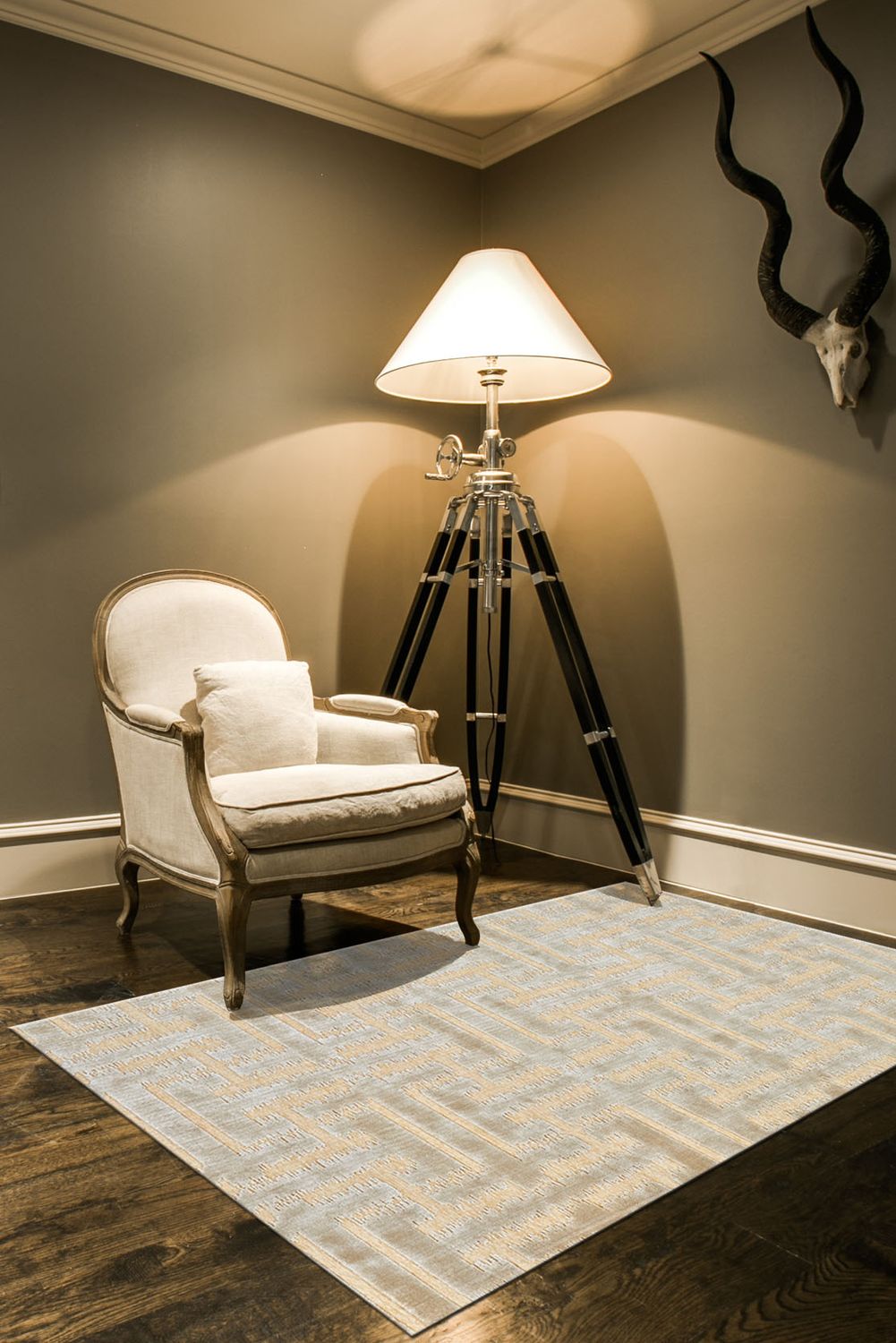 Pellaro Cream and Gray Rug by BD Fine