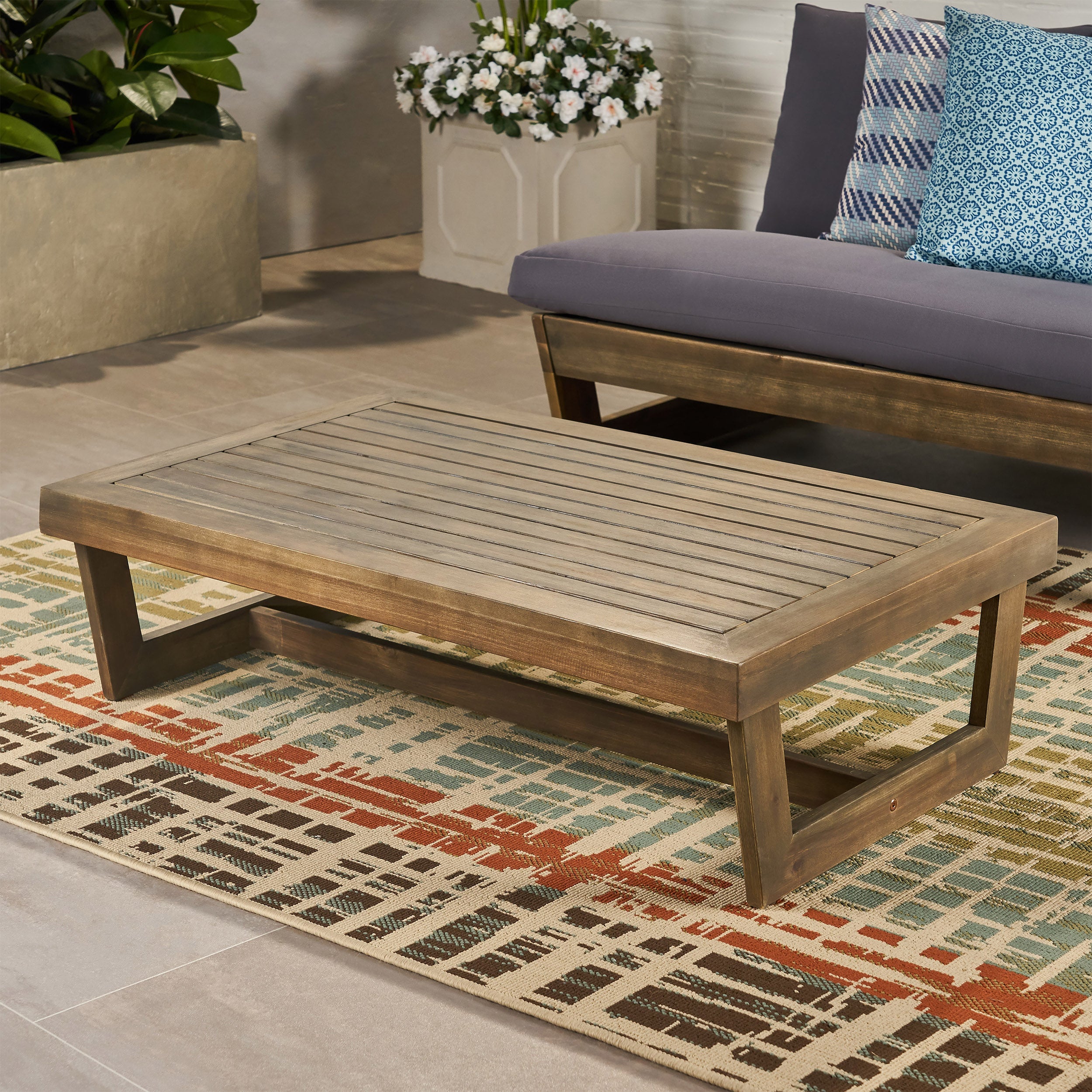 Hannah Outdoor Acacia Wood Coffee Table