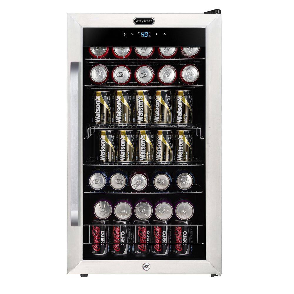 Whynter Freestanding 19 in. 121 (12 oz.) Can Cooler with Digital Control and Internal Fan BR-1211DS