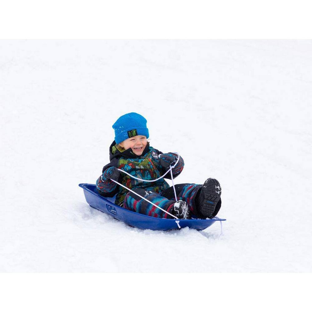 Ejoy 35 in. x 18 in. x 4 in. Downhill Winter Toboggan Snow Sled with Rope (Blue and Green 2-Piece Combo) SnowSled35x18x4_BlueAndGreen