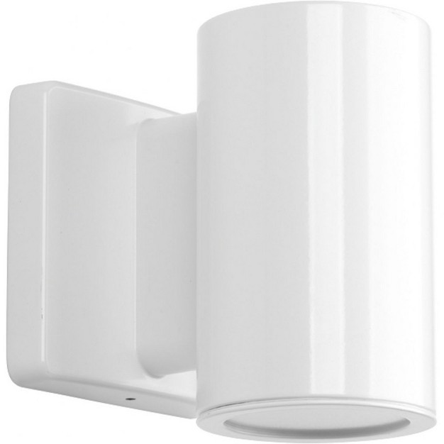 Progress Lighting Cylinders 1 light Outdoor Wall Light In White Aluminum With Shade