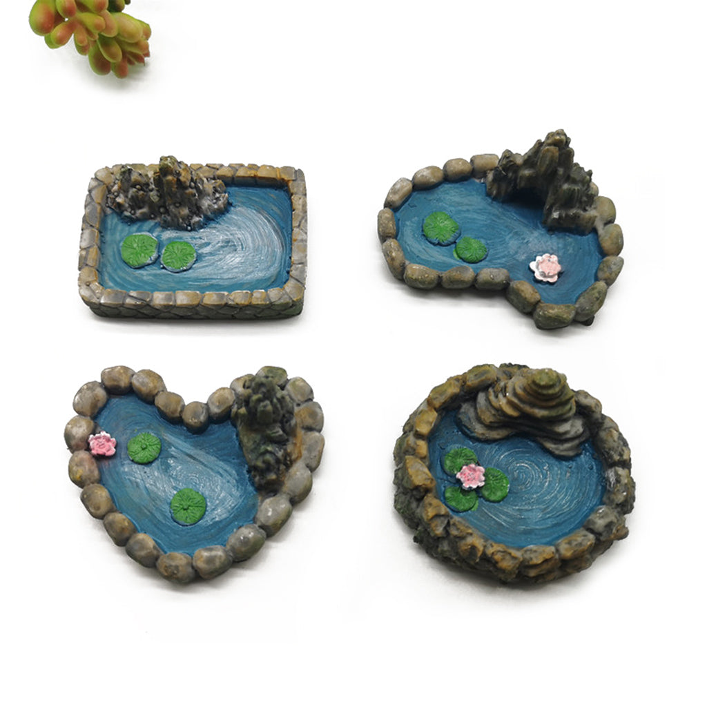 4 Resin Craft Fairy Garden Accessories Lawn Decor