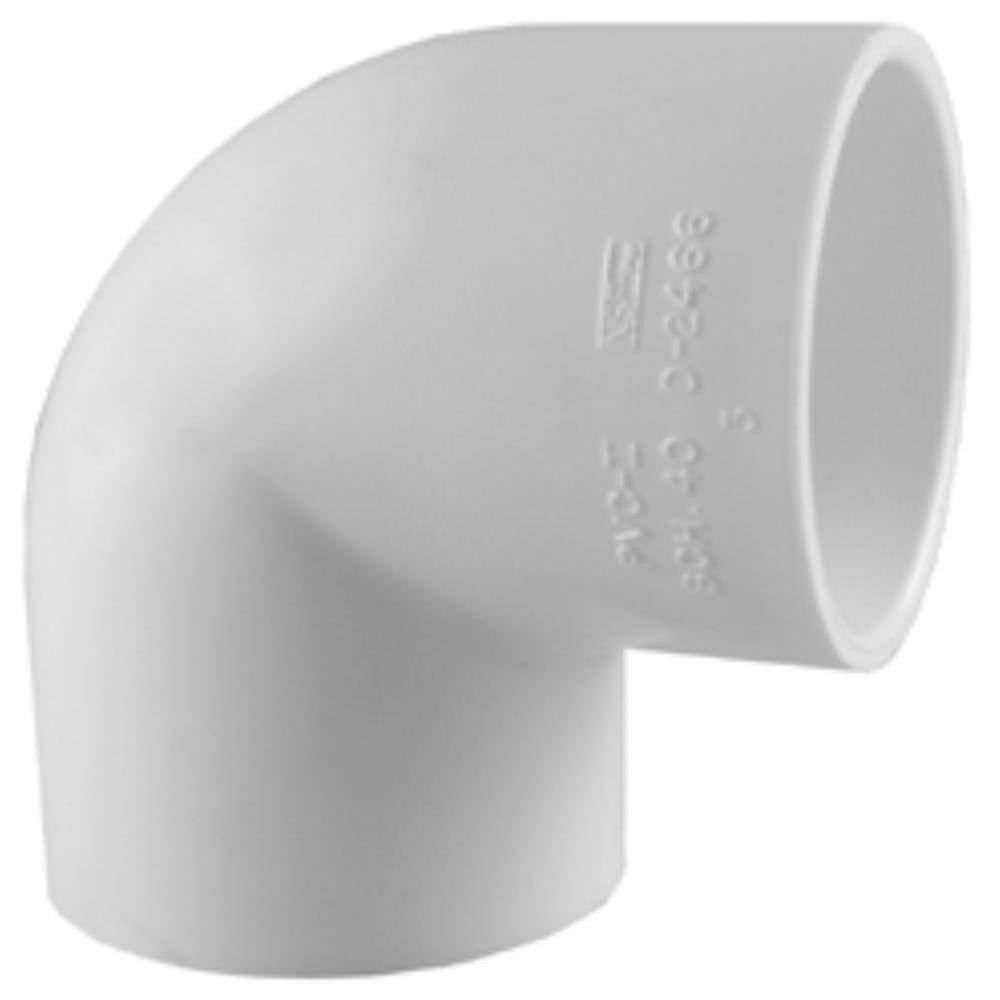 Charlotte Pipe 2 in. x 2 in. 90 Degree PVC Socket x Socket Elbow Fitting PVC023001600HD