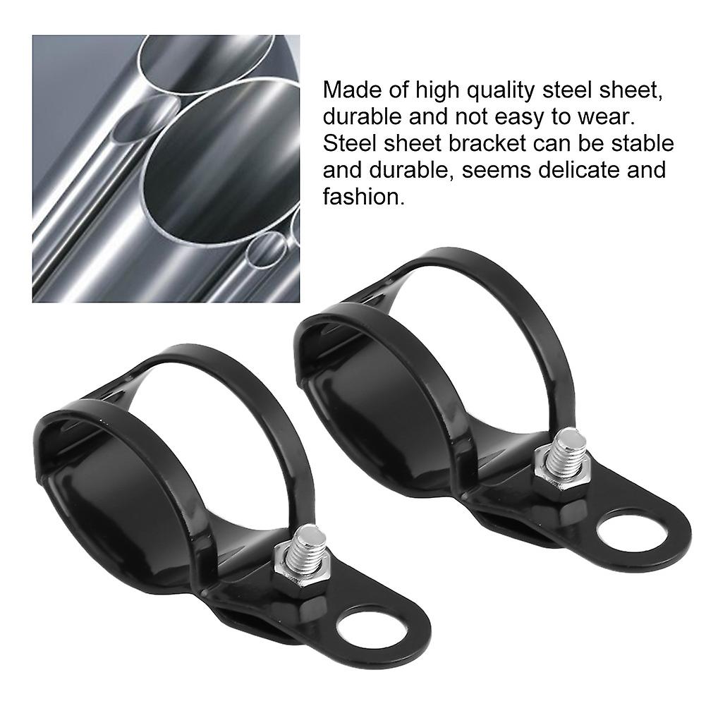 2pcs Motorcycle Turn Light Mount Bracket Fit For 30-45mm Front Fork Scooter (black)