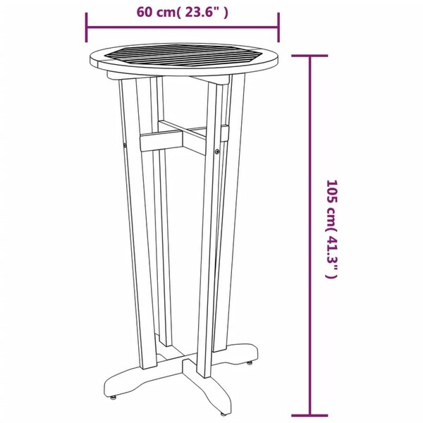 vidaXL Patio Bar Table Ø23.6