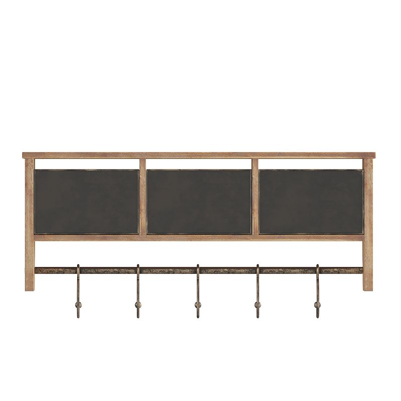 Flash Furniture Daly Wall Mounted 5-Hook Storage Rack With Upper Shelf