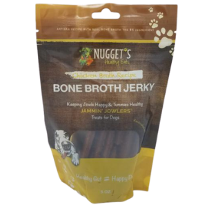 Nugget's Healthy Eats Jammin' Jowlers Bone Broth Chicken Jerky Dog Tre