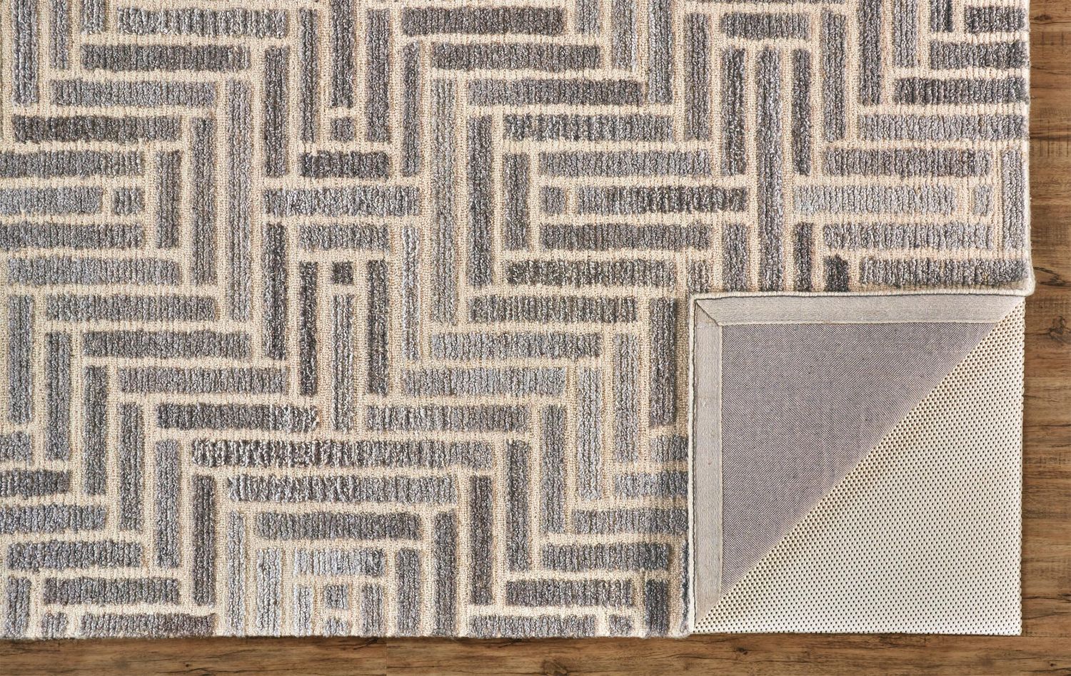 Palatez Hand Tufted Gray and Ivory Rug by BD Fine