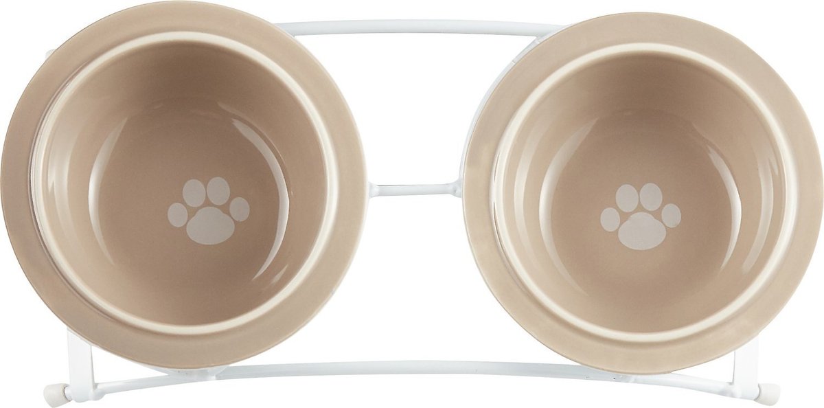 PetRageous Designs Toftee's Paws Double Diner Elevated Pet Bowls