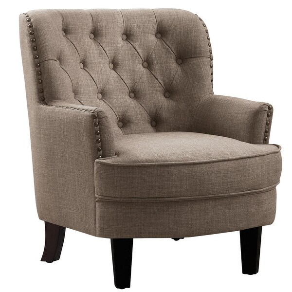 Moser Bay Mignon Velvet / Linen 30'' Wide Tufted Wingback Accent Chair