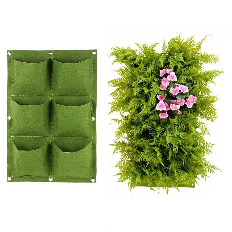 Nonwoven Fabric Wall Hanging Planter Bag Planting Bag Vertical Felt Garden Plant Grow Container Bags Felt Customized Fabric Pcs