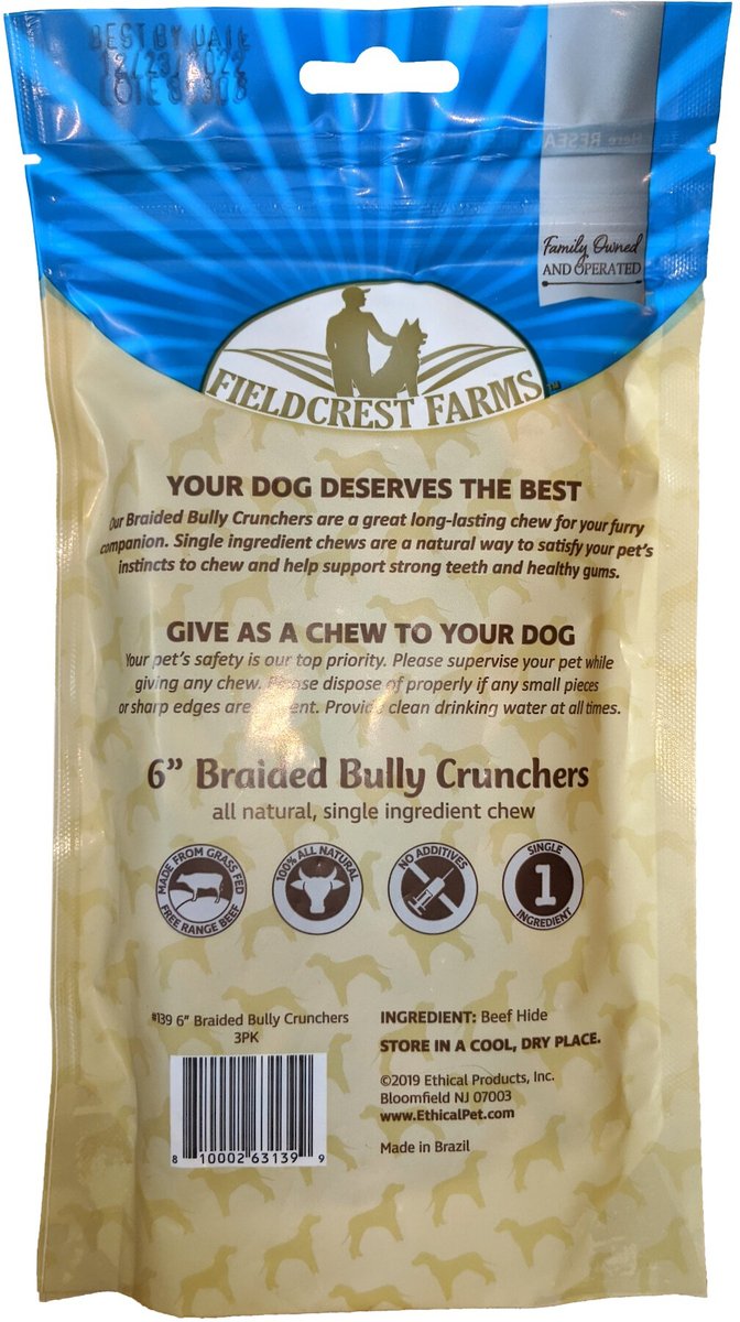 Fieldcrest Farms Premium Dog Chews Bully Crunchers 6\