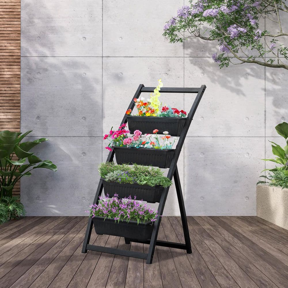 Tunearary 4-Tier Elevated Raised Garden Beds with Self Watering Planters for Growing Greenery and Vegetables W1100wm64682