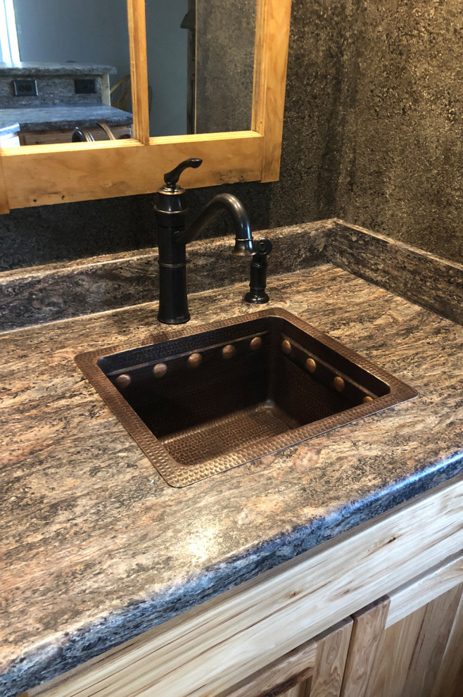 16 quotGourmet Rectangular Hammered Copper Bar/Prep Sink With Barrel Strap Design   Traditional   Bar Sinks   by Bathroom Bazzar  Houzz