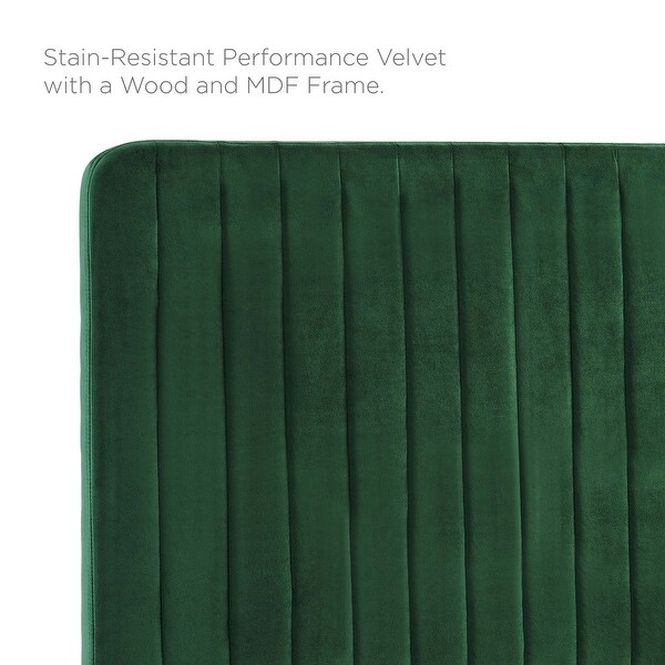 Milenna Channel Tufted Performance Velvet Twin Headboard - - 34422246