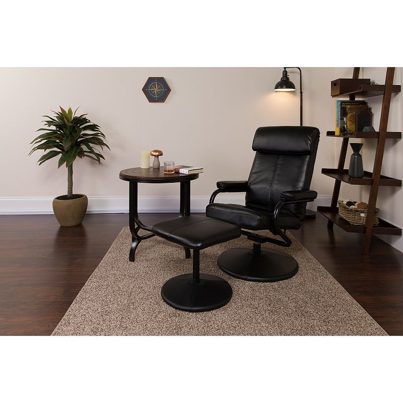 Flash Furniture Sleek Recliner Chair and Ottoman 2-piece Set