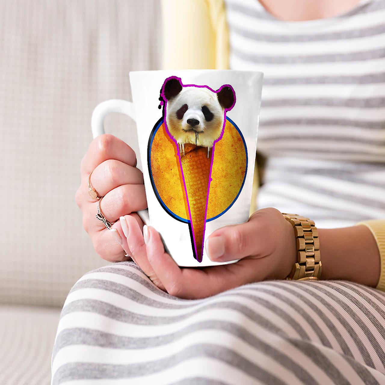 Panda Cone Space NEW White Tea Coffee Ceramic Latte Mug 17 oz | Wellcoda