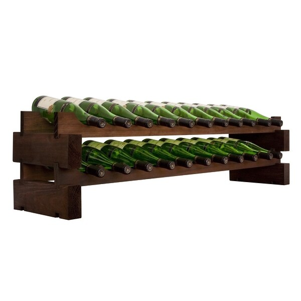 22 Bottle， 2 x 11 Bottle Modular Wine Rack， Stained