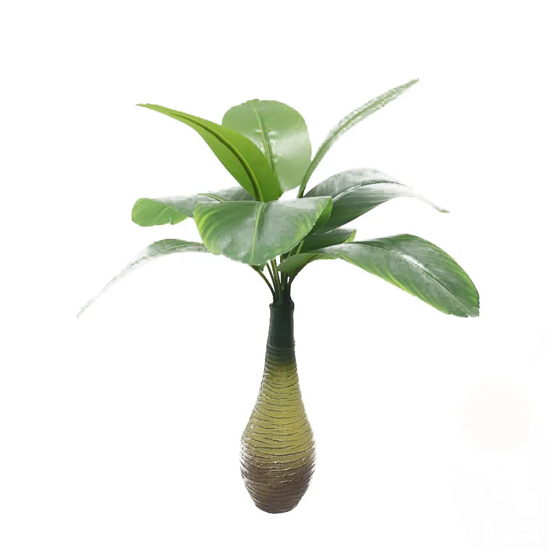 Hot sale artificial plant travel banana fabric leaf bonsai artificial skybird green plant decoration trees garden supplies