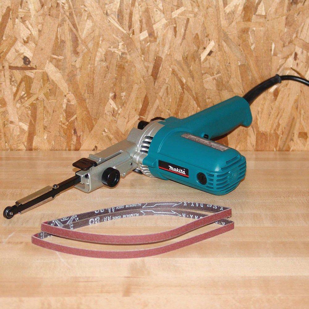 Makita 4.4 Amp 38 in. x 21 in. Corded Variable Speed Belt Sander with 80 Grit Abrasive Belt 9032