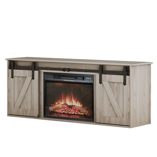 TV Cabinet with Electric Fireplace for TV up to 65 Inch