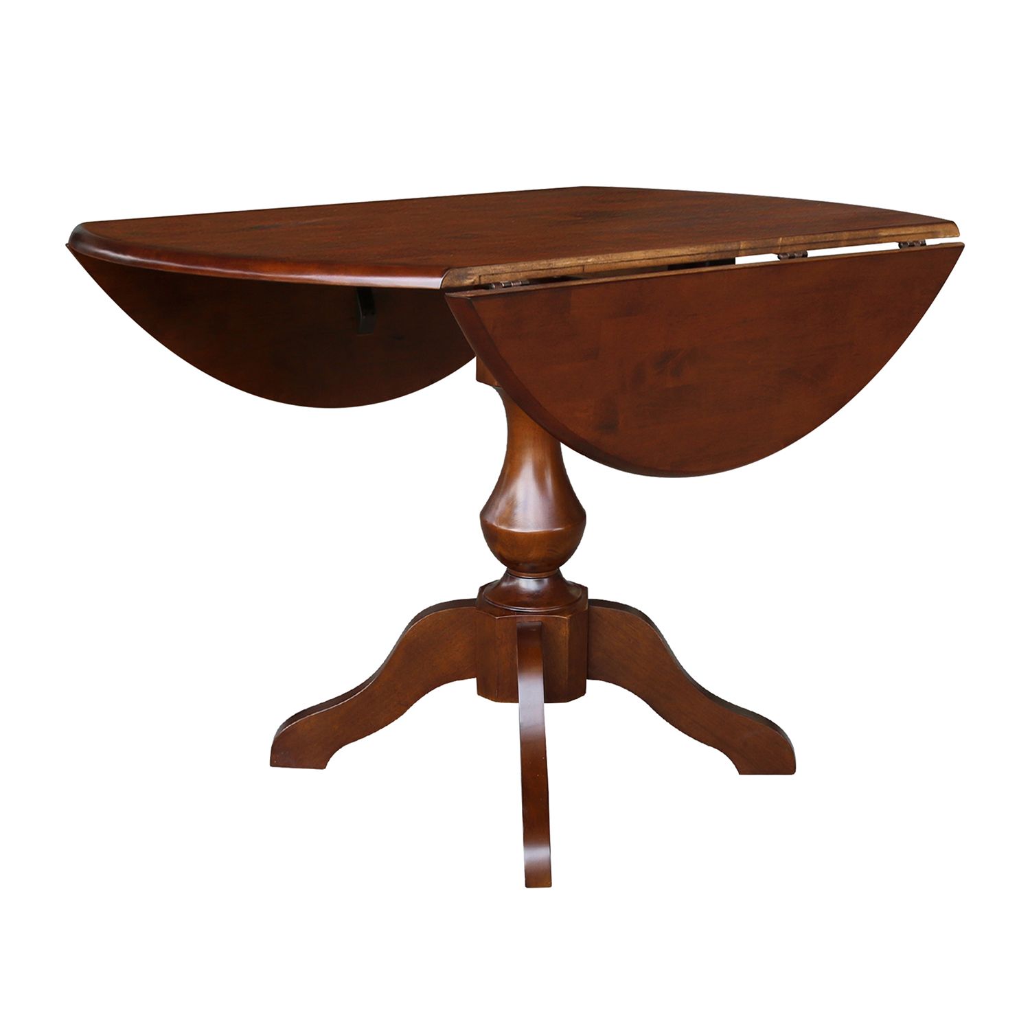 International Concepts Round Dual Drop Leaf Pedestal Dining Table