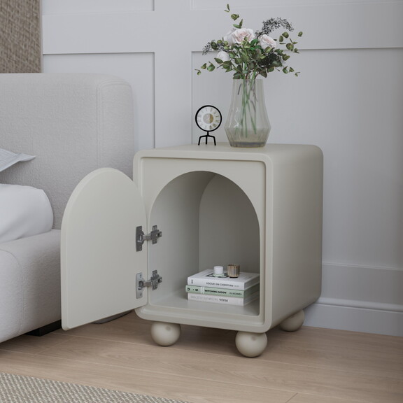 Wooden Nightstand with a Storage  End Table for Be...