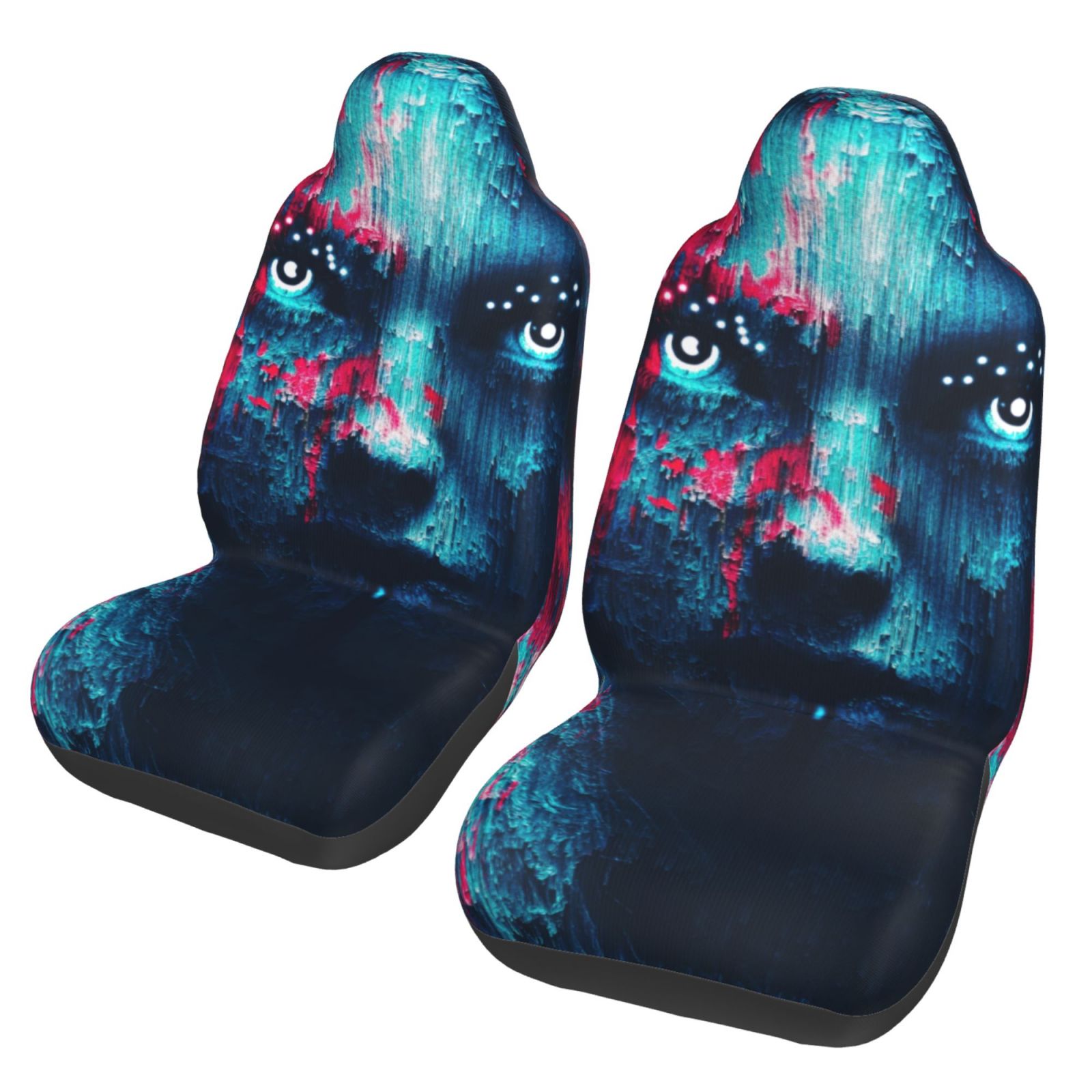 TEQUAN Front Seat Covers， Cyberpunk Creativity Woman Pattern 2 Piece Car Seat Cover Fit Most Car SUV Truck Van