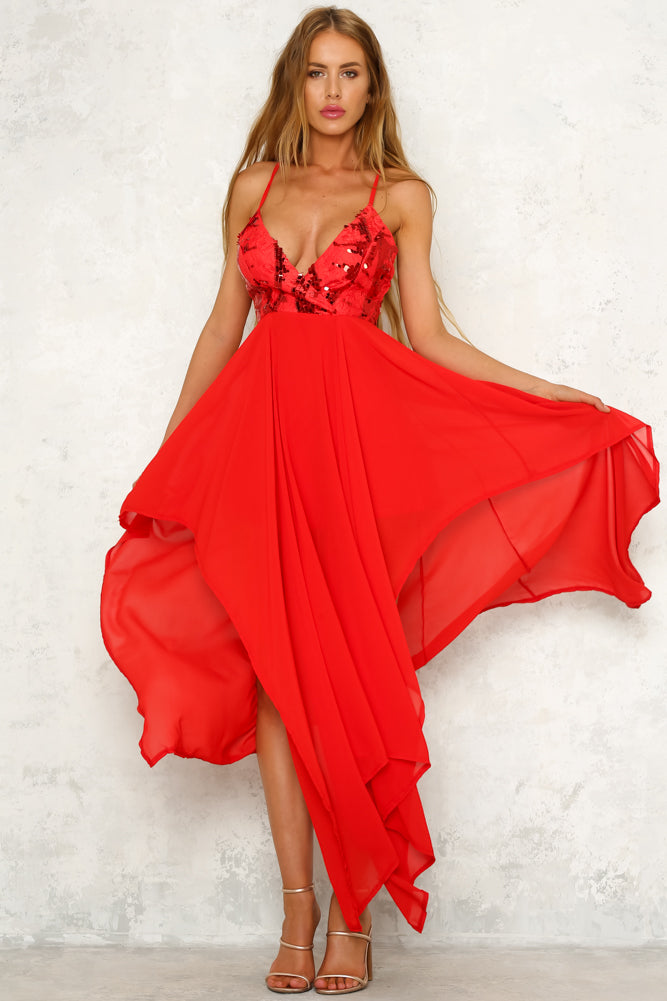 On The Line Maxi Dress Red