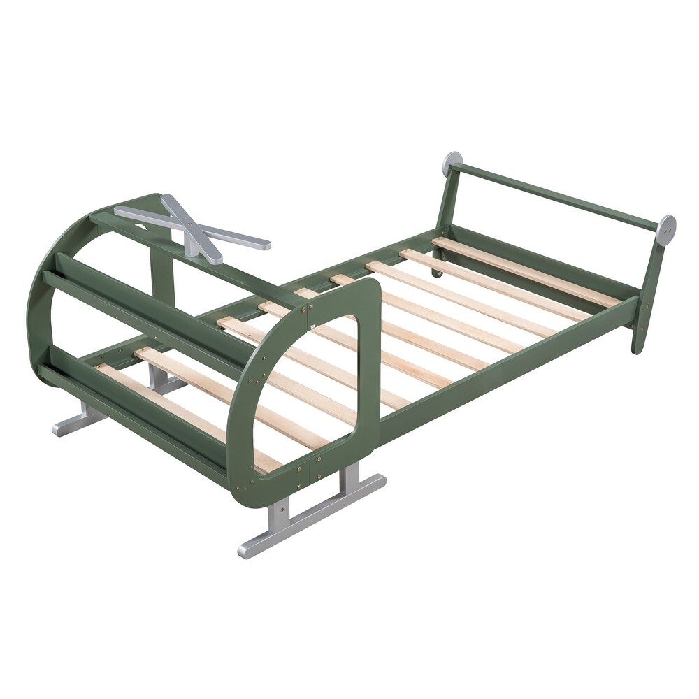 Unique Plane Style Platform Twin Bed with Rotatable Propeller