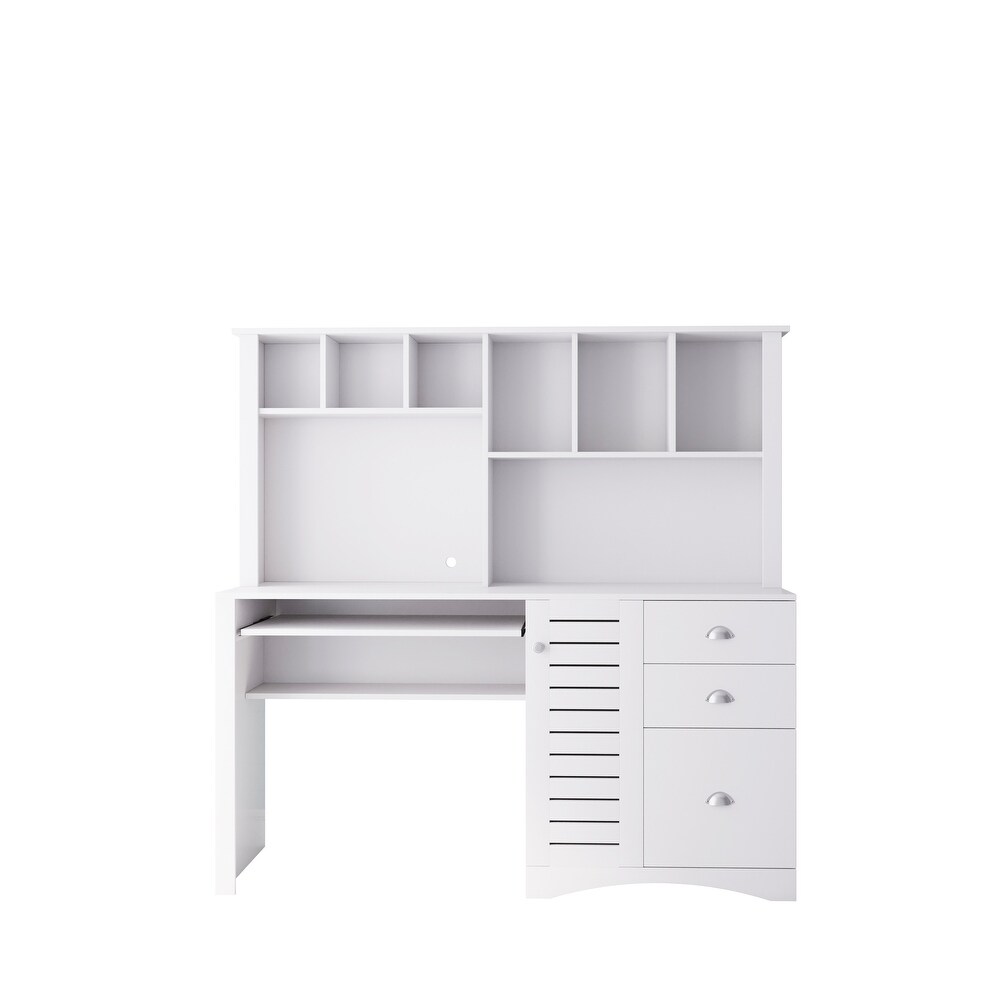 Home Office Wood Computer Desk with Hutch