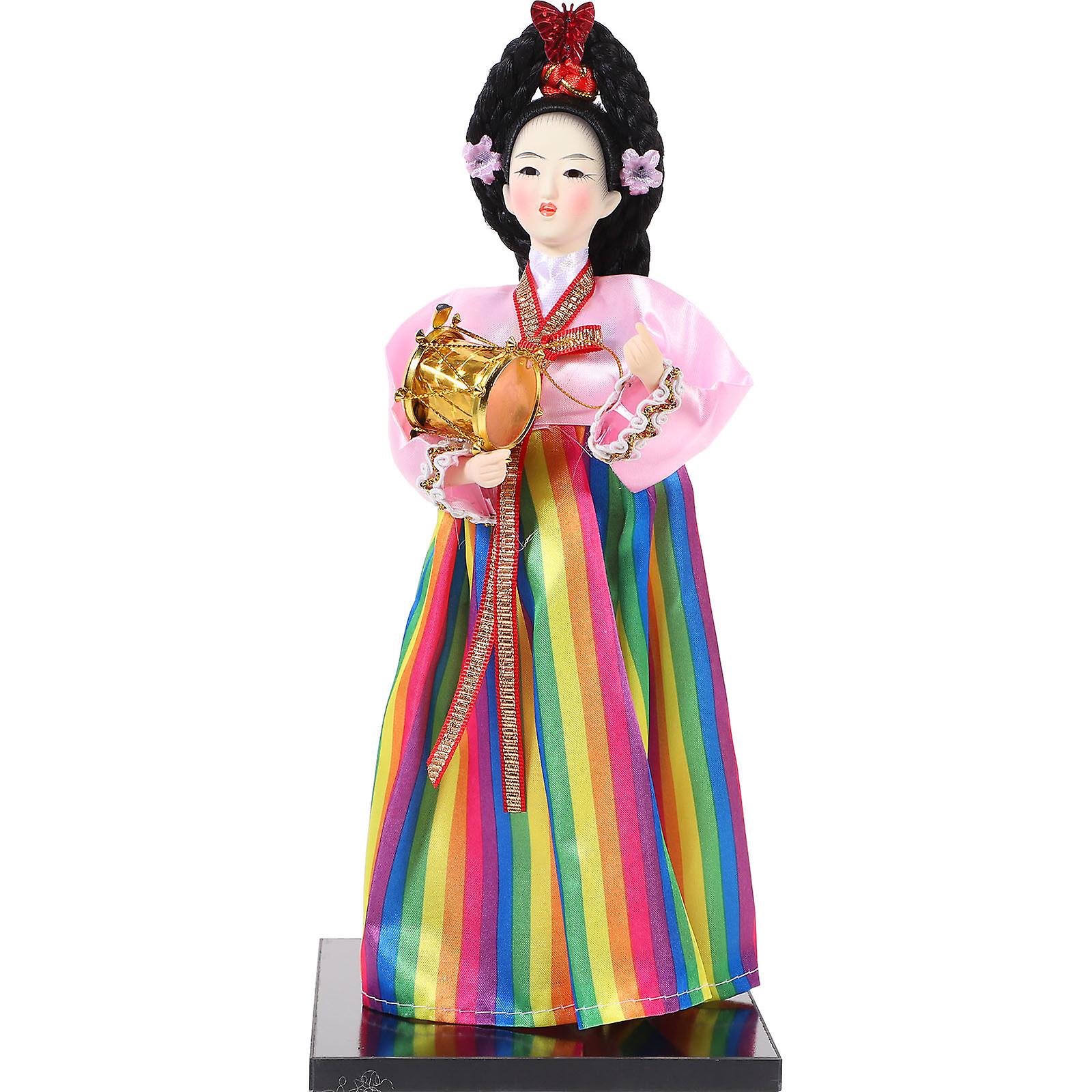 Korean Style Doll Ornament Korean Doll Hanbok Dress Doll Model Desktop Decor