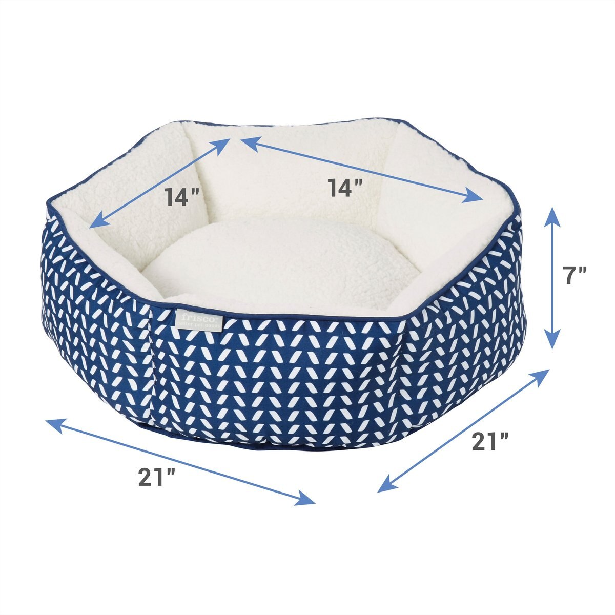 Frisco Sherpa Hexagon Bolster Cat and Dog Bed