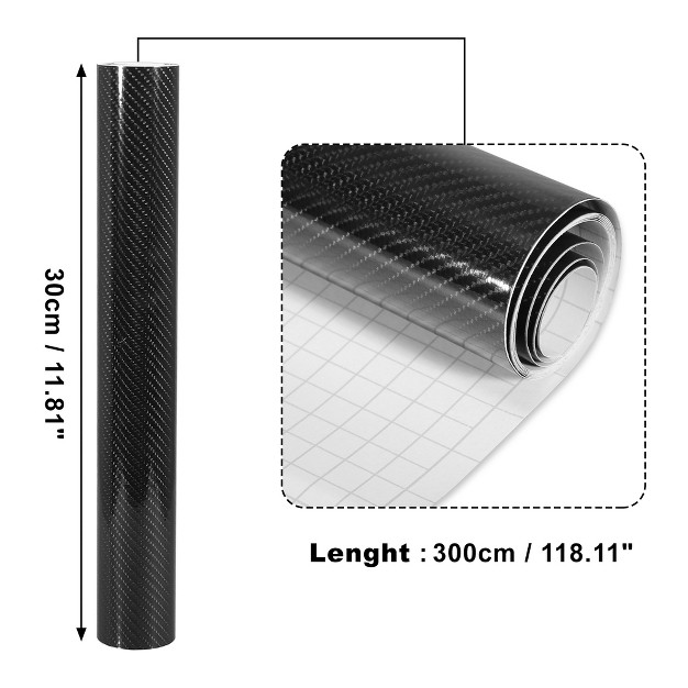 Unique Bargains 5d Carbon Fiber Pattern Vinyl Car Wrap Roll Black 1 Pc