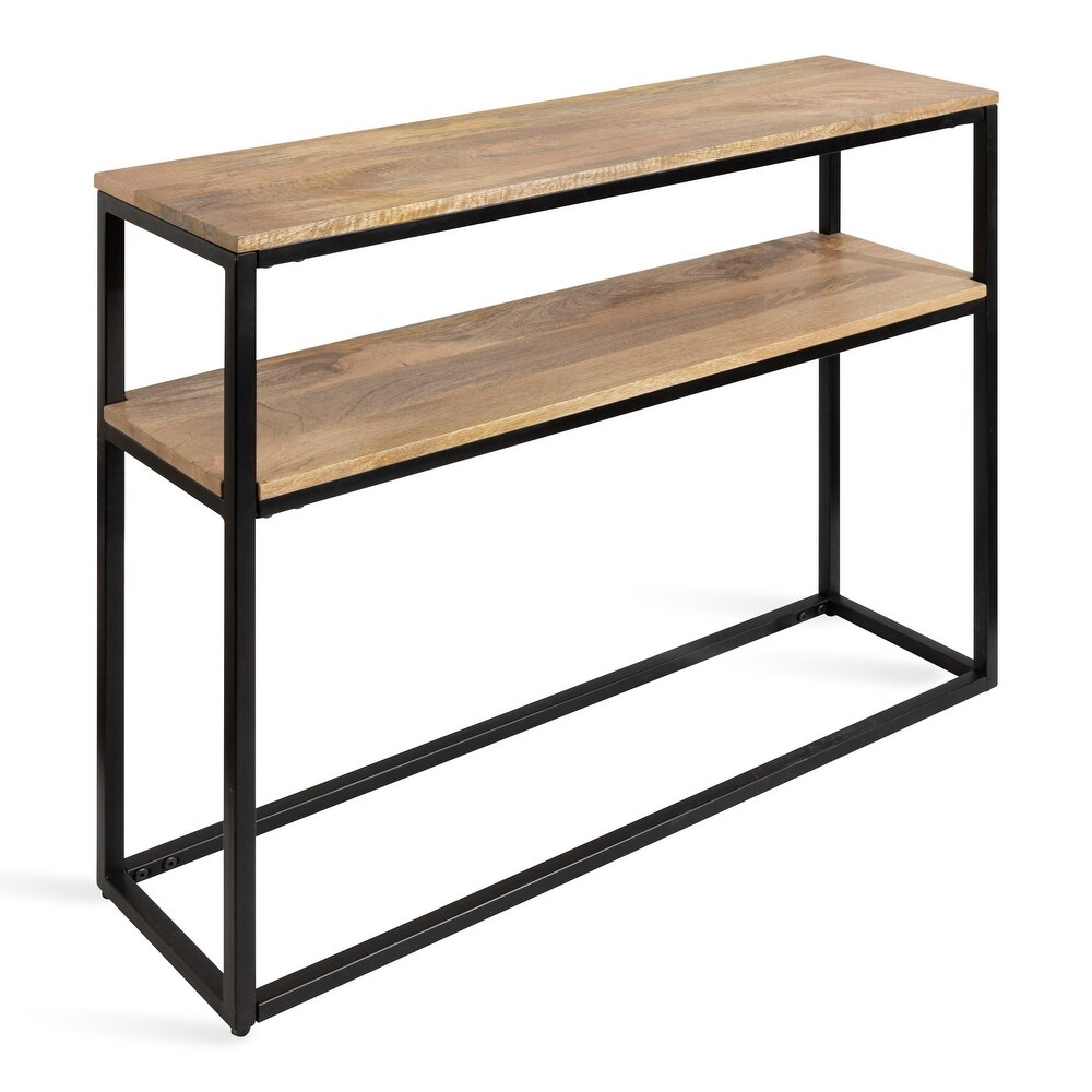 Kate and Laurel Quarles Wood and Metal Console Table   36x10x30