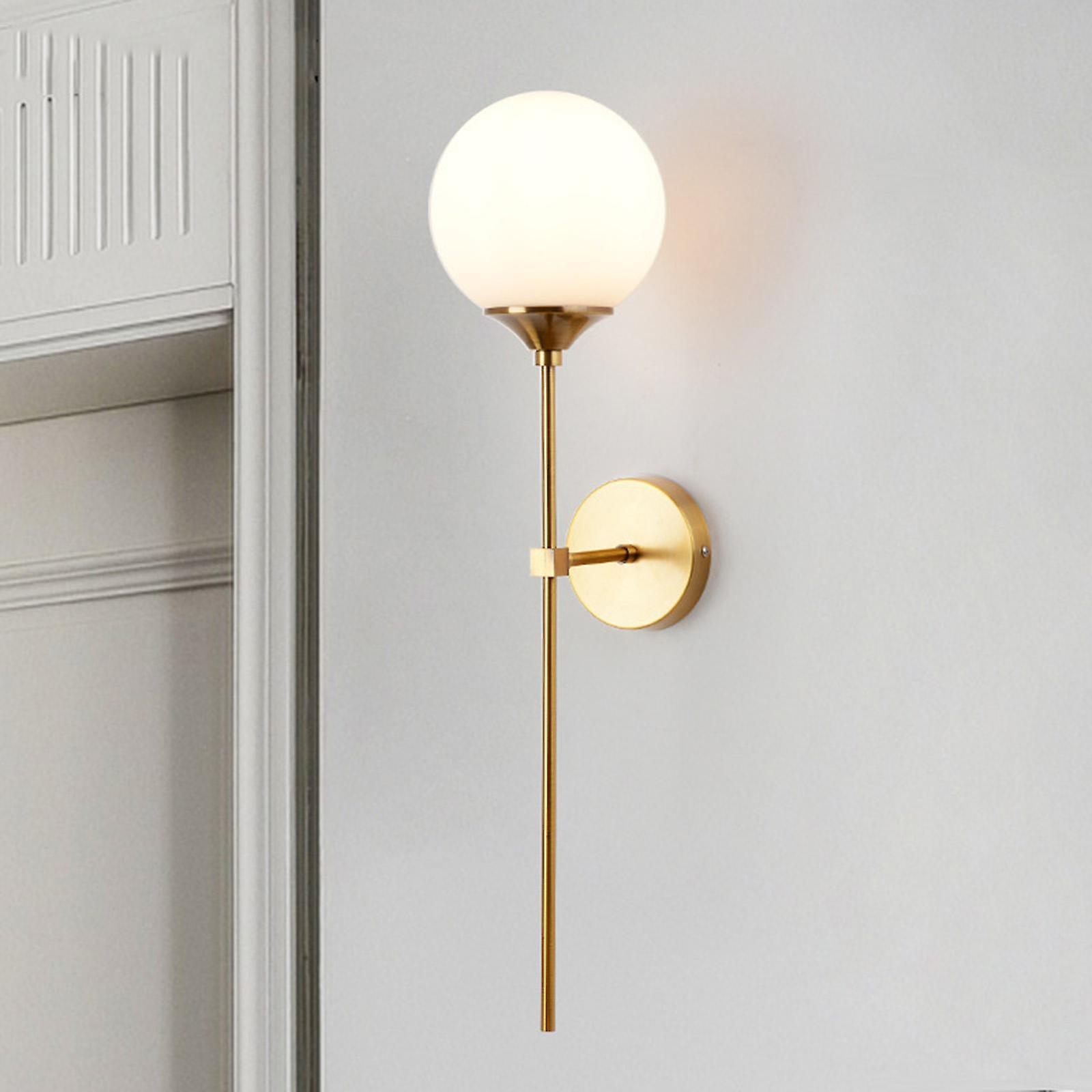 2x Modern Wall Light， E14 Glass Ball Wall Lamp， Led For Bedroom， Aisle， Living Room， Kitchen， Hallway， Restaurant， Hotel