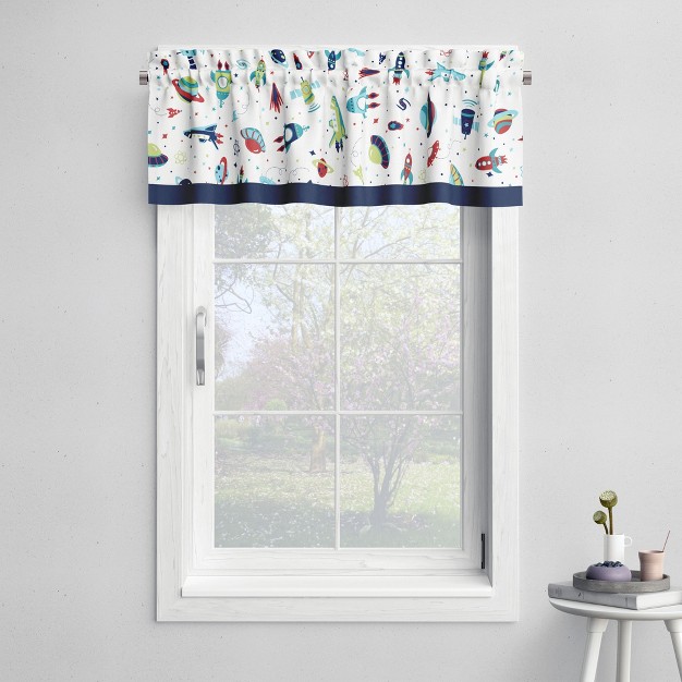 Bacati Space Multicolor Boys Cotton Window Valance