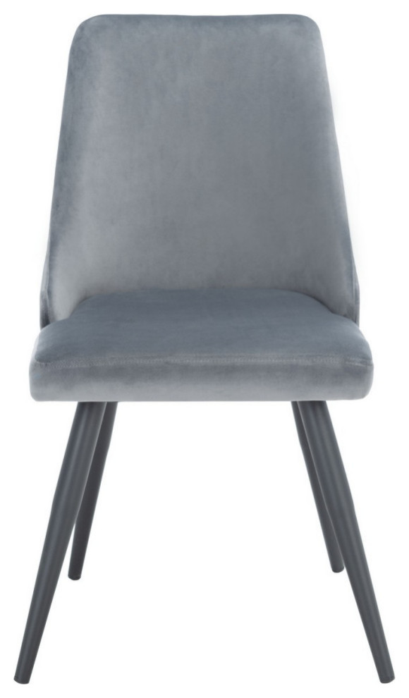 Karen Upholstered Dining Chair  Set of 2  Slate Gray/Black   Midcentury   Dining Chairs   by Rustic Home Furniture Deco  Houzz