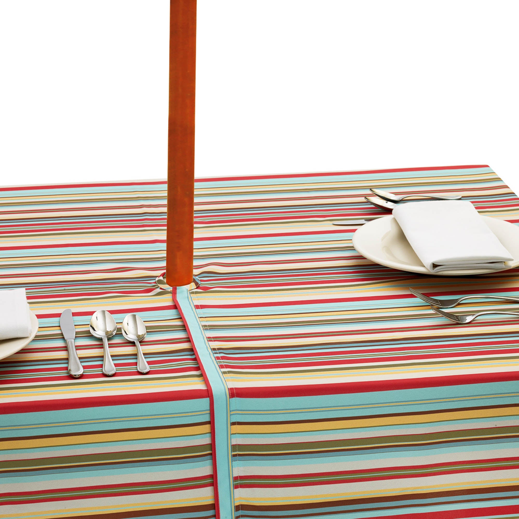 Summer Stripe Outdoor Tablecloth With Zipper 60x120