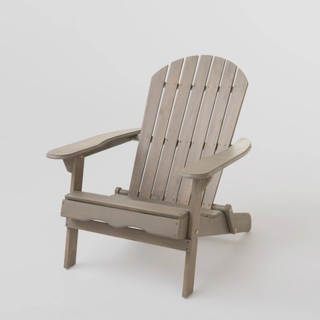 Malibu 2pk Acacia Wood Adirondack Chairs Gray Christopher Knight Home