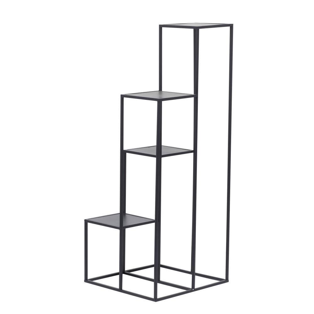 Litton Lane 40 in. Black Metal 4 Tier Plantstand 040986