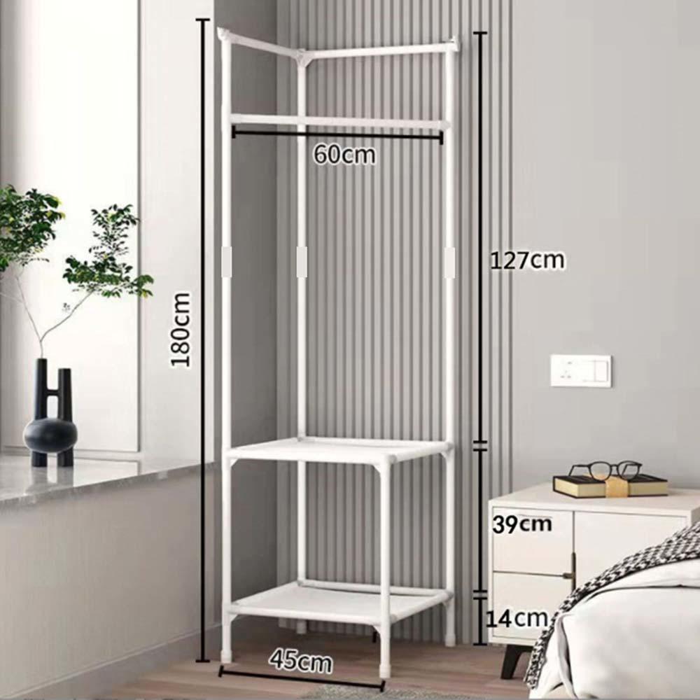 Floor-standing Corner Coat Rack Multi-function Floor Standing Clothes Hanger Racks Removable Metal Clothing Storage Shelf