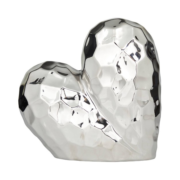 11 x27 x27 X 12 x27 x27 Porcelain Heart Sculpture Silver Olivia amp May