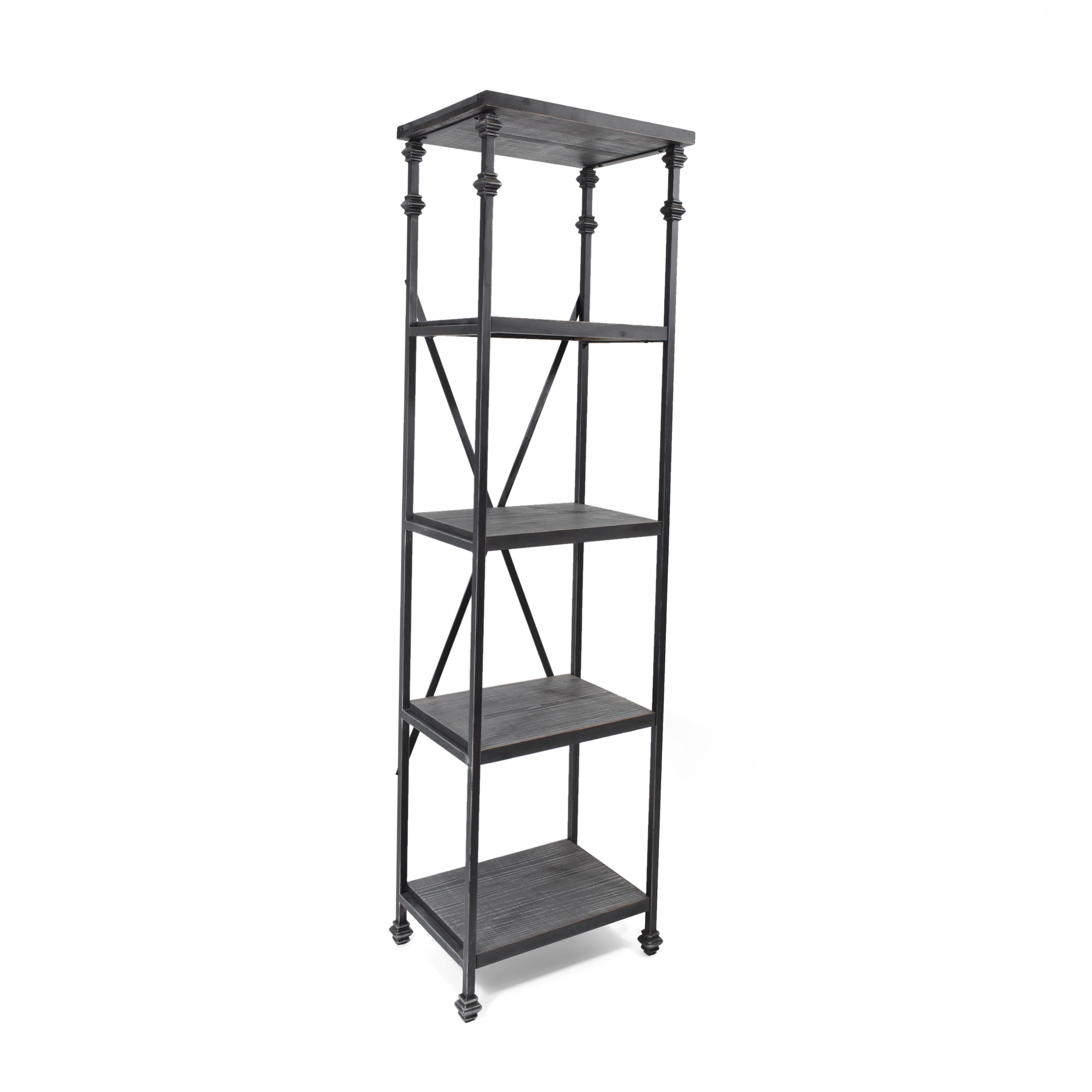 Chrissy 4-Shelf Metal & Wood Etagere Bookcase